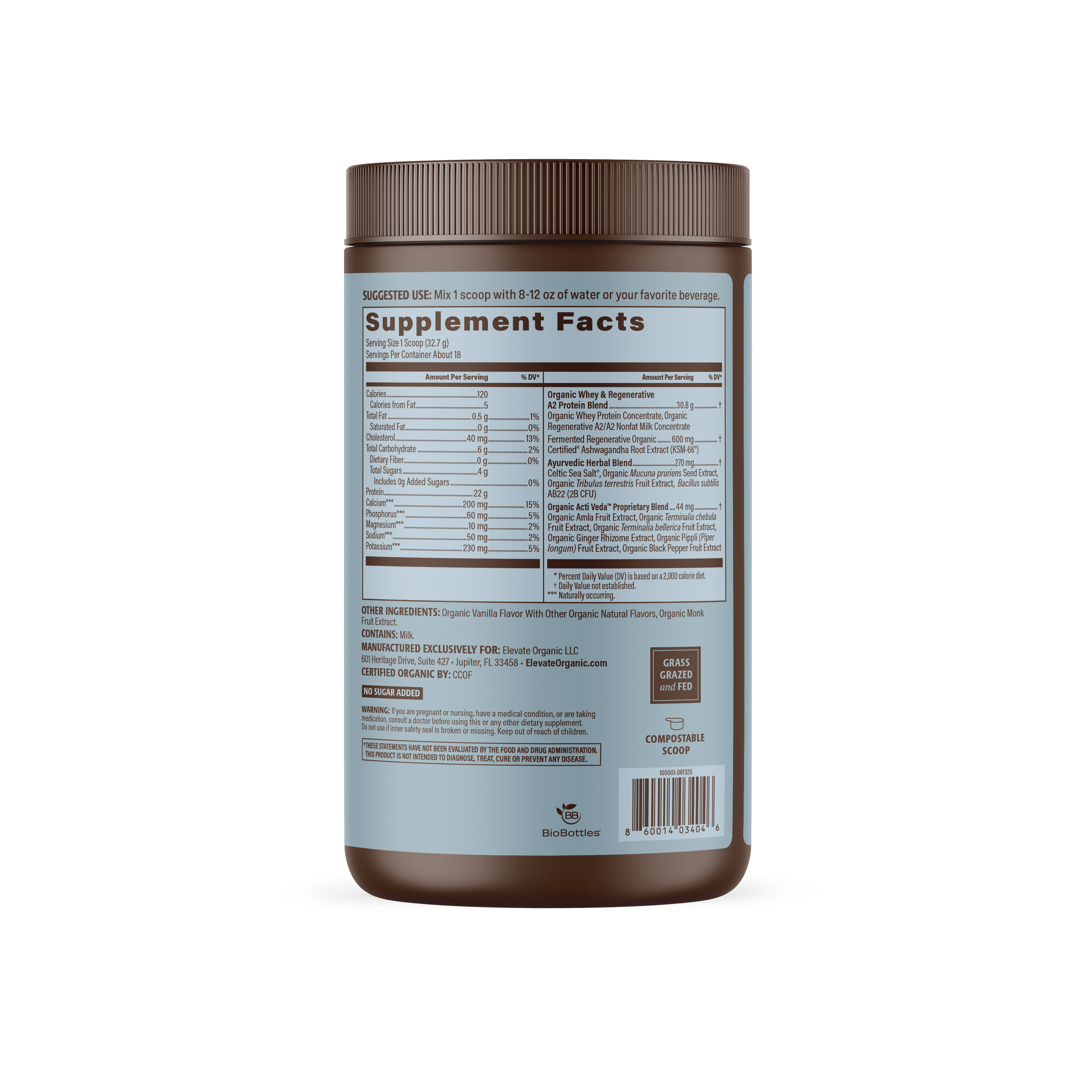COMING SOON: Organic Men's Protein Grassfed Whey Powder - 18 Servings