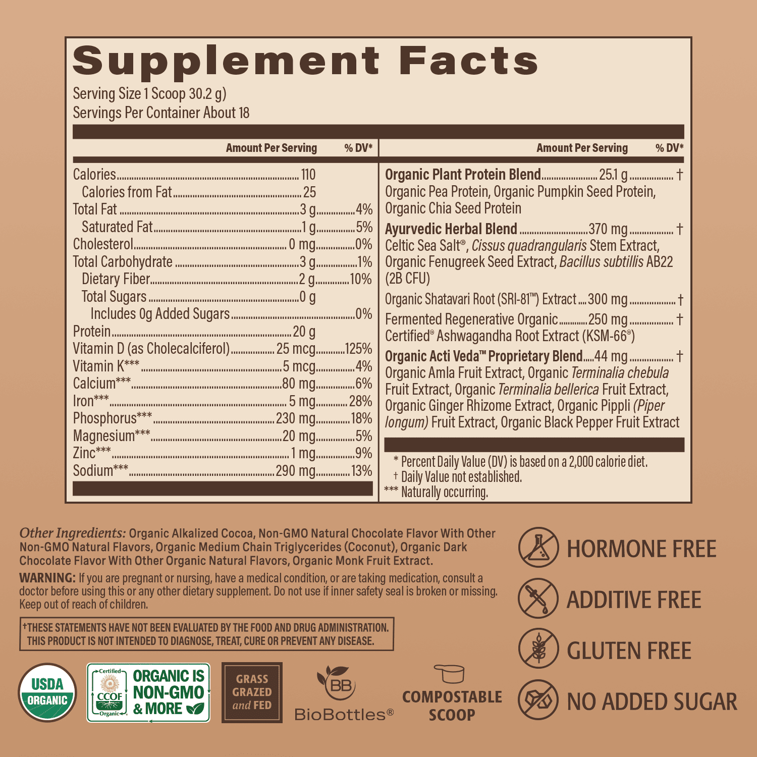 Organic Women's Protein Plant-based Powder - 18 Servings