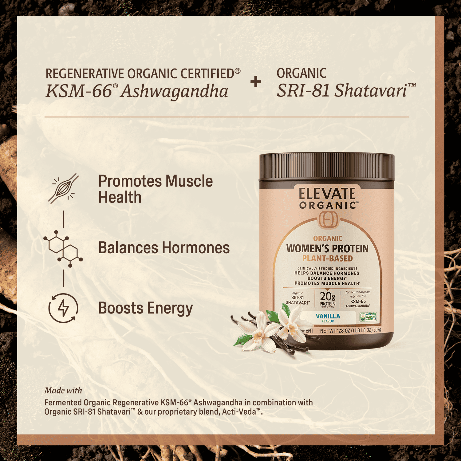 Organic Women's Protein Plant-based Powder - 18 Servings