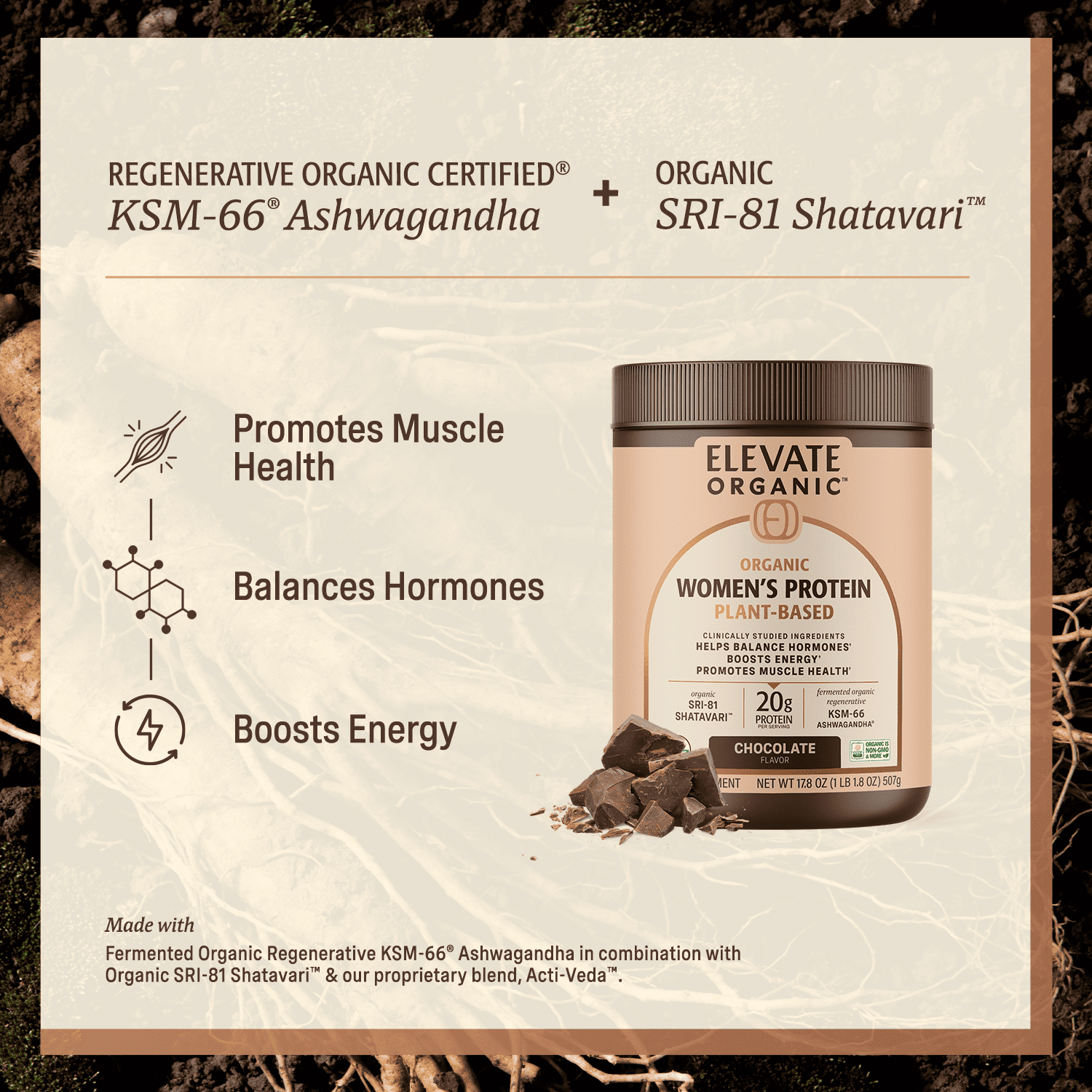 Organic Women's Protein Plant-based Powder - 18 Servings