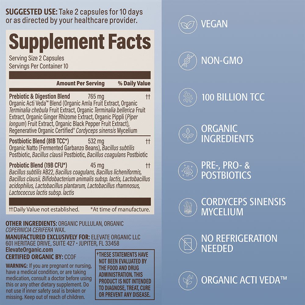 10-Day Gut Reset Probiotic Capsules - 10 Servings
