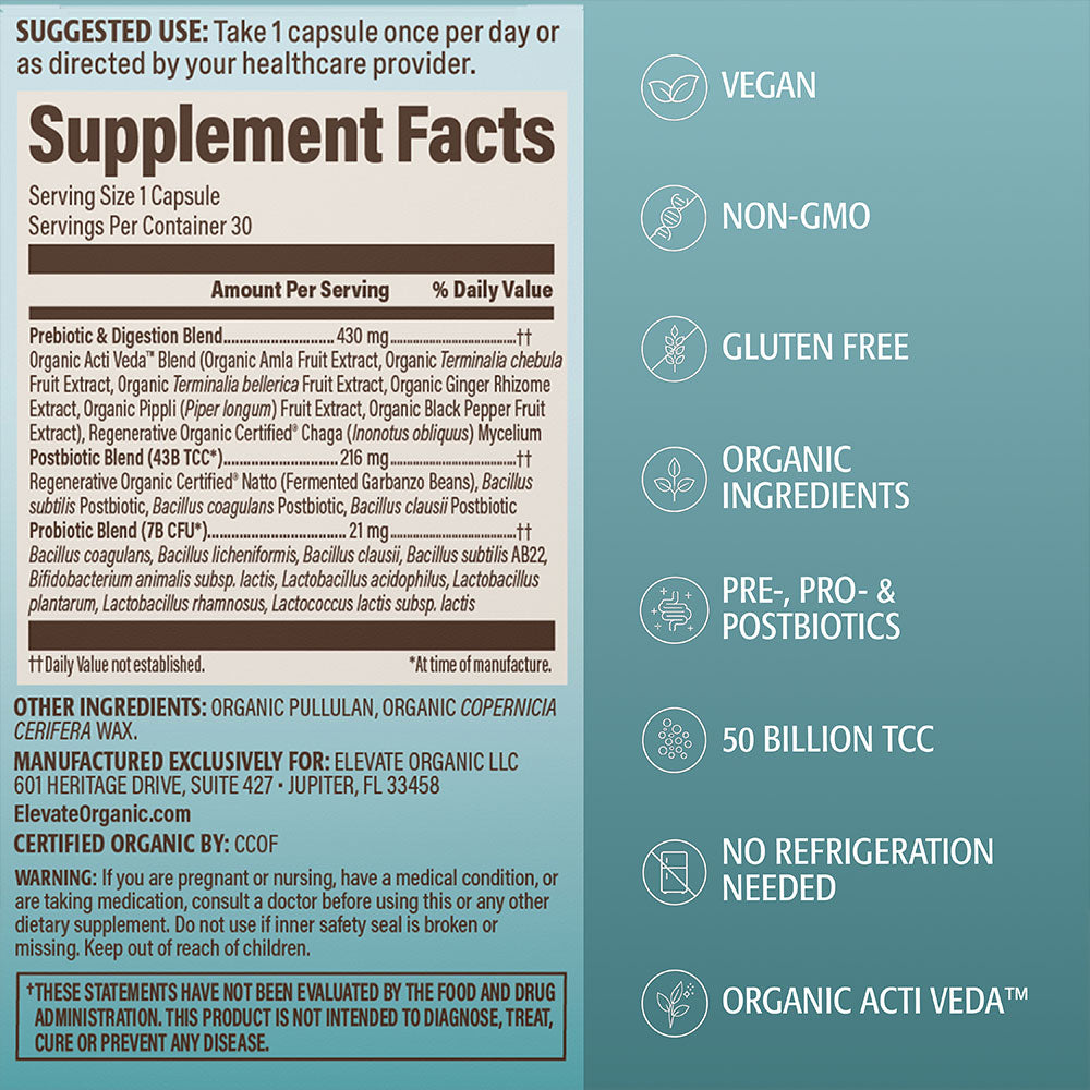 Gas & Bloating Probiotic Capsules - 30 Servings